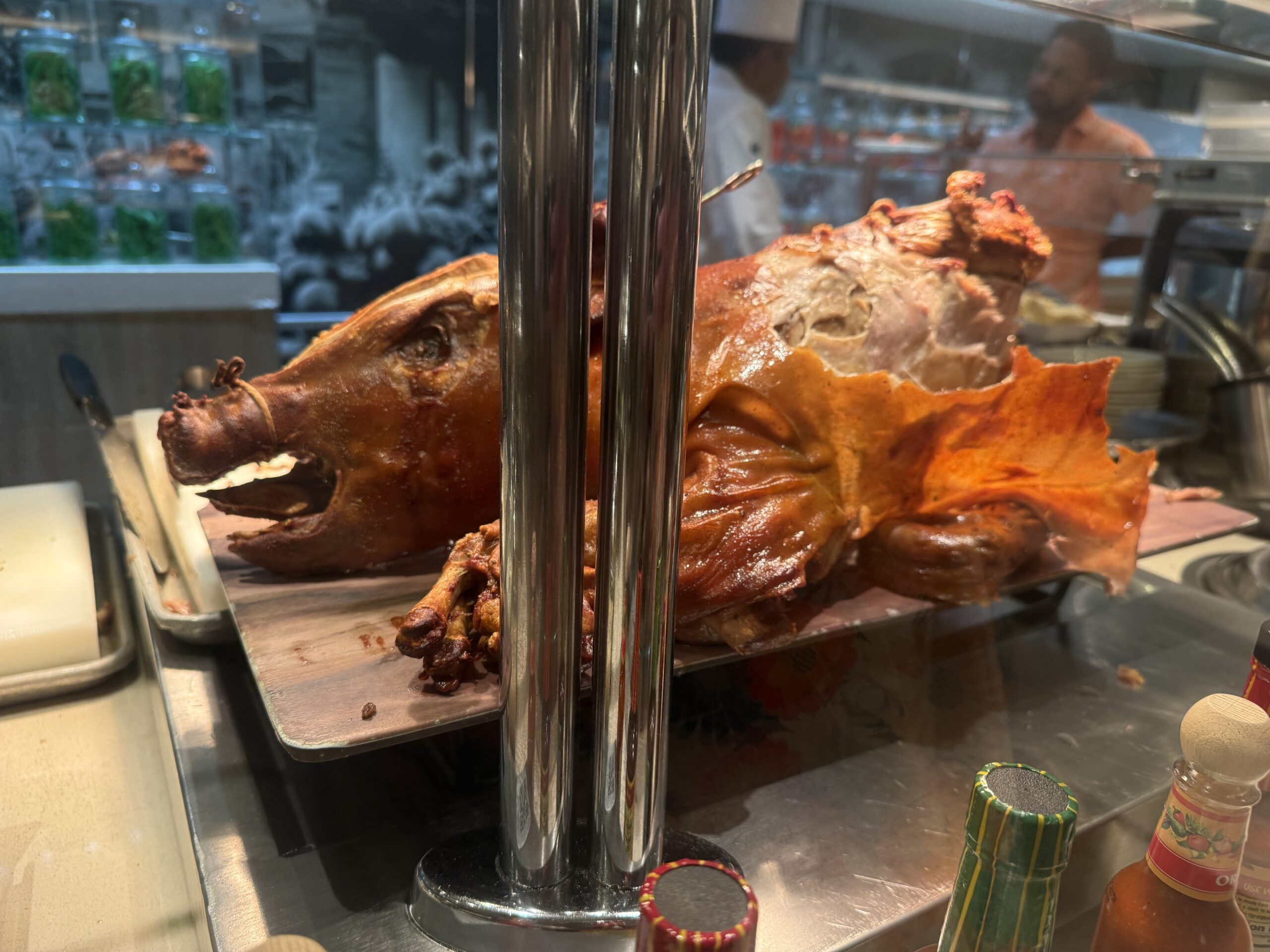 Suckling pig at the Lido Market on Koningsdam