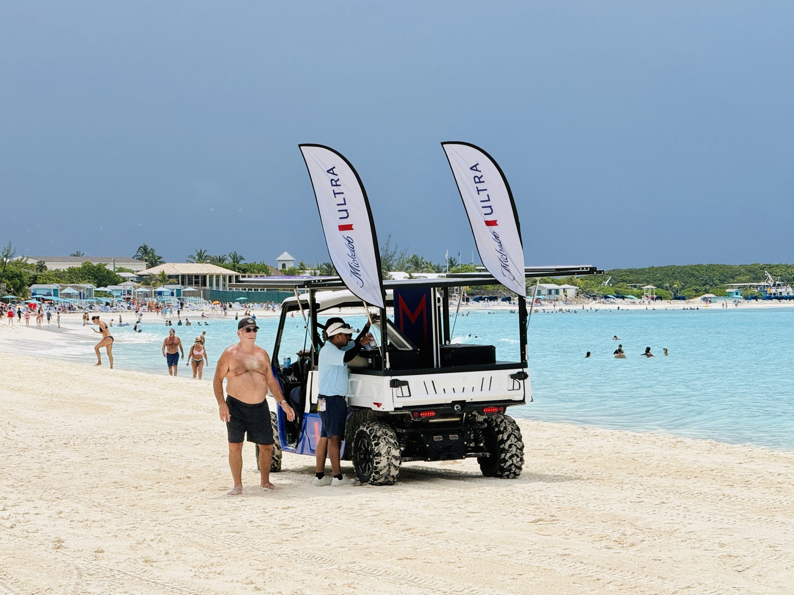 The Michelob Ultra Beer Cart on Half Moon Cay