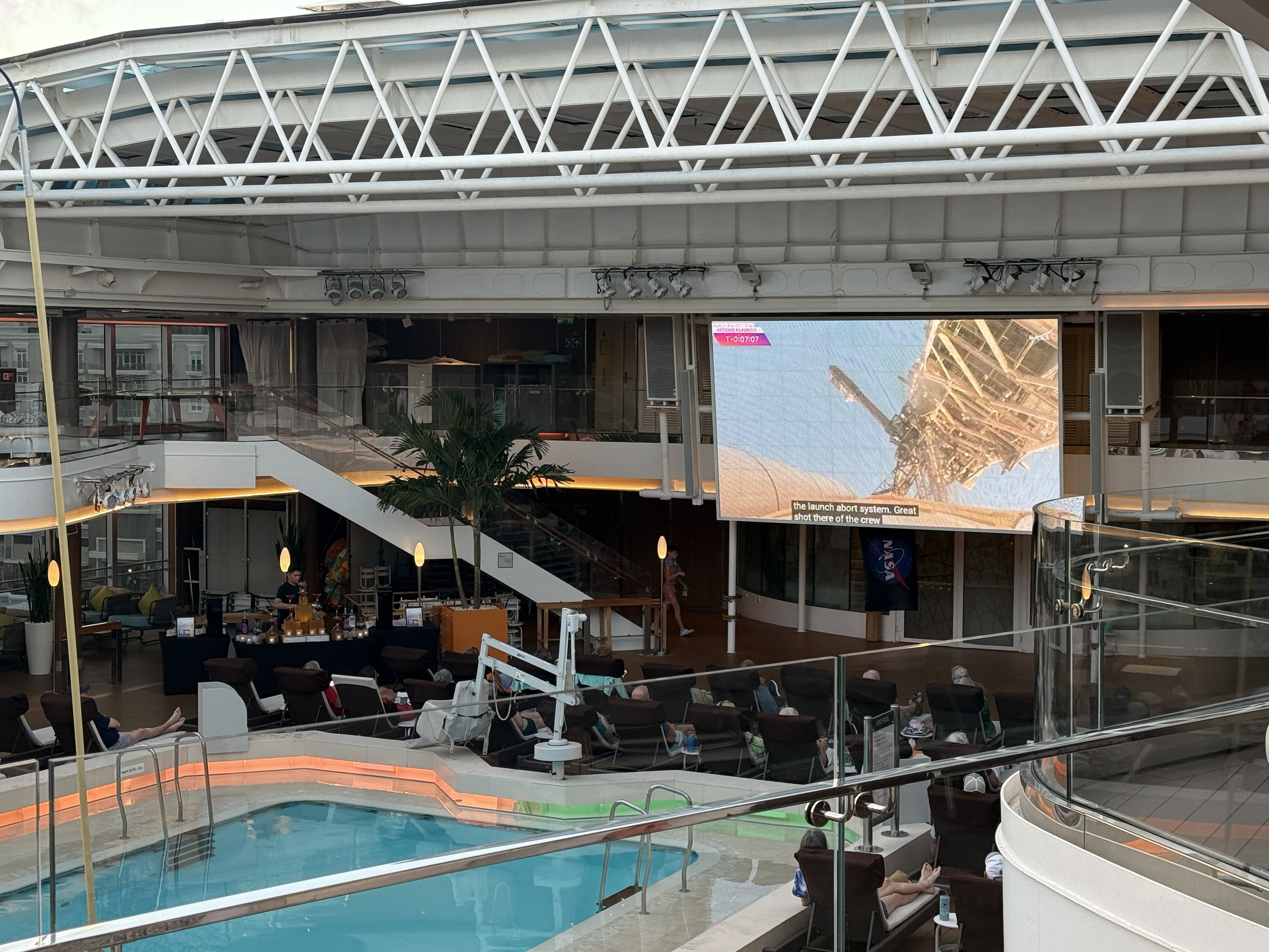 Artemis II launch from the Lido of the Koningsdam