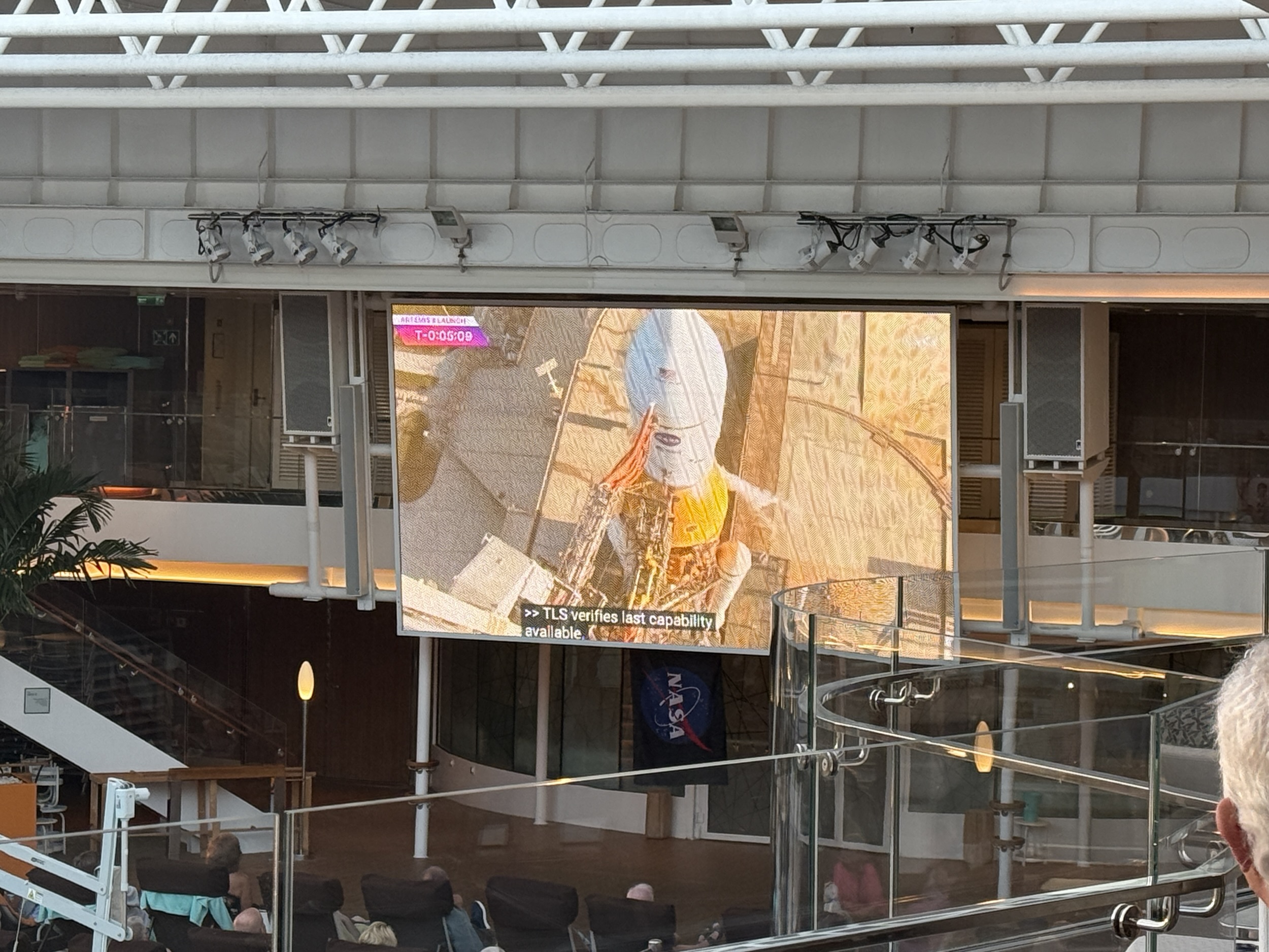 Artemis II launch from the Lido of the Koningsdam