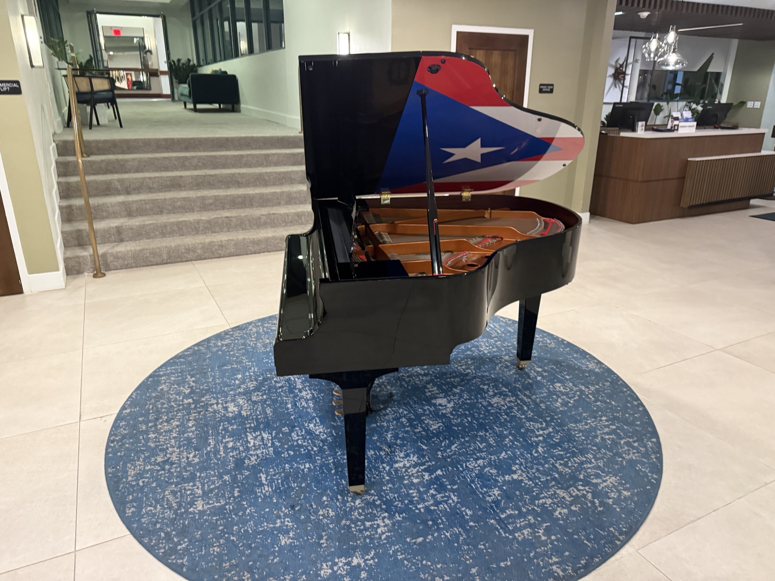 Lobby of Hotel Rumbao in San Juan
