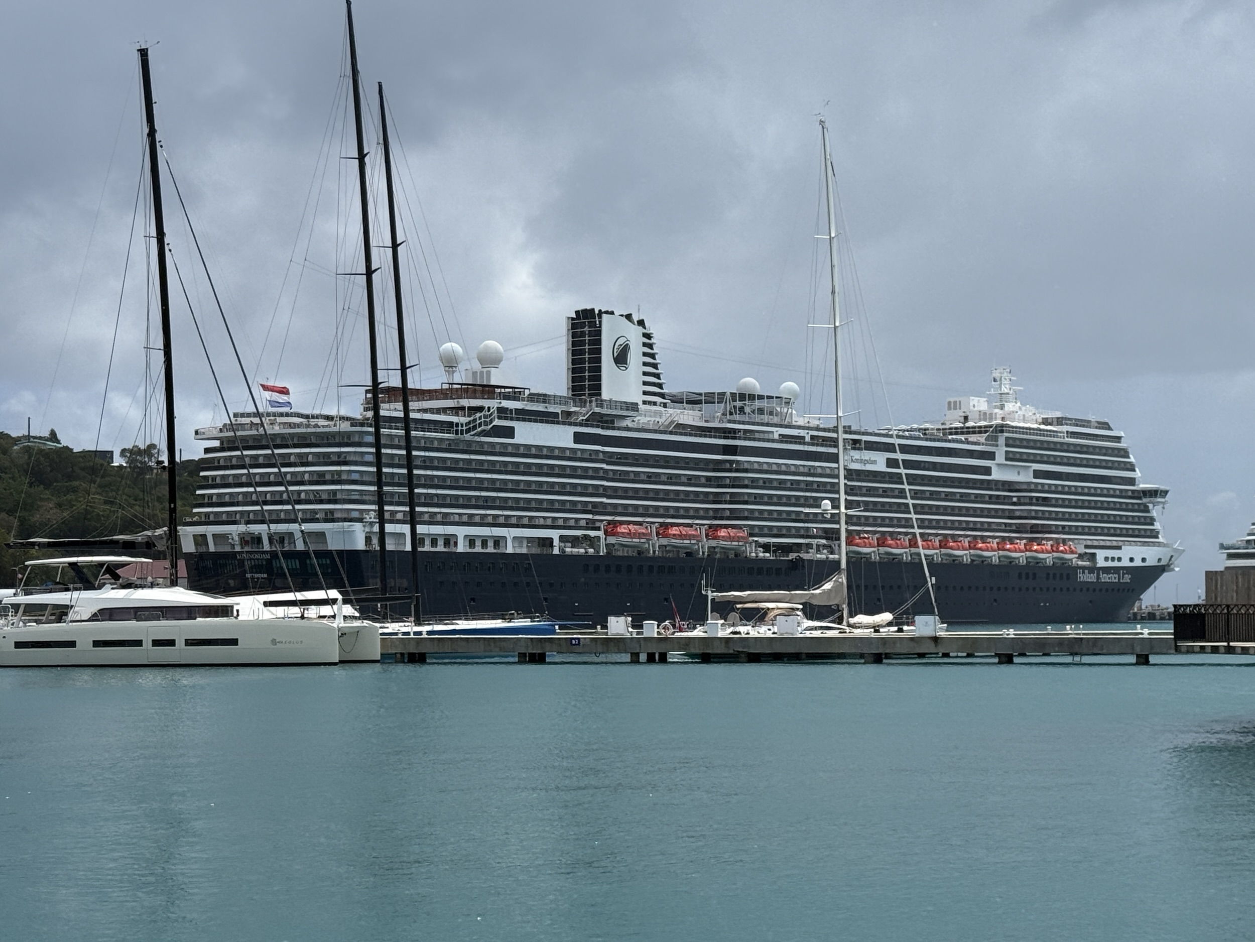 Koningsdam docked in St. Thomas on April 2, 2026