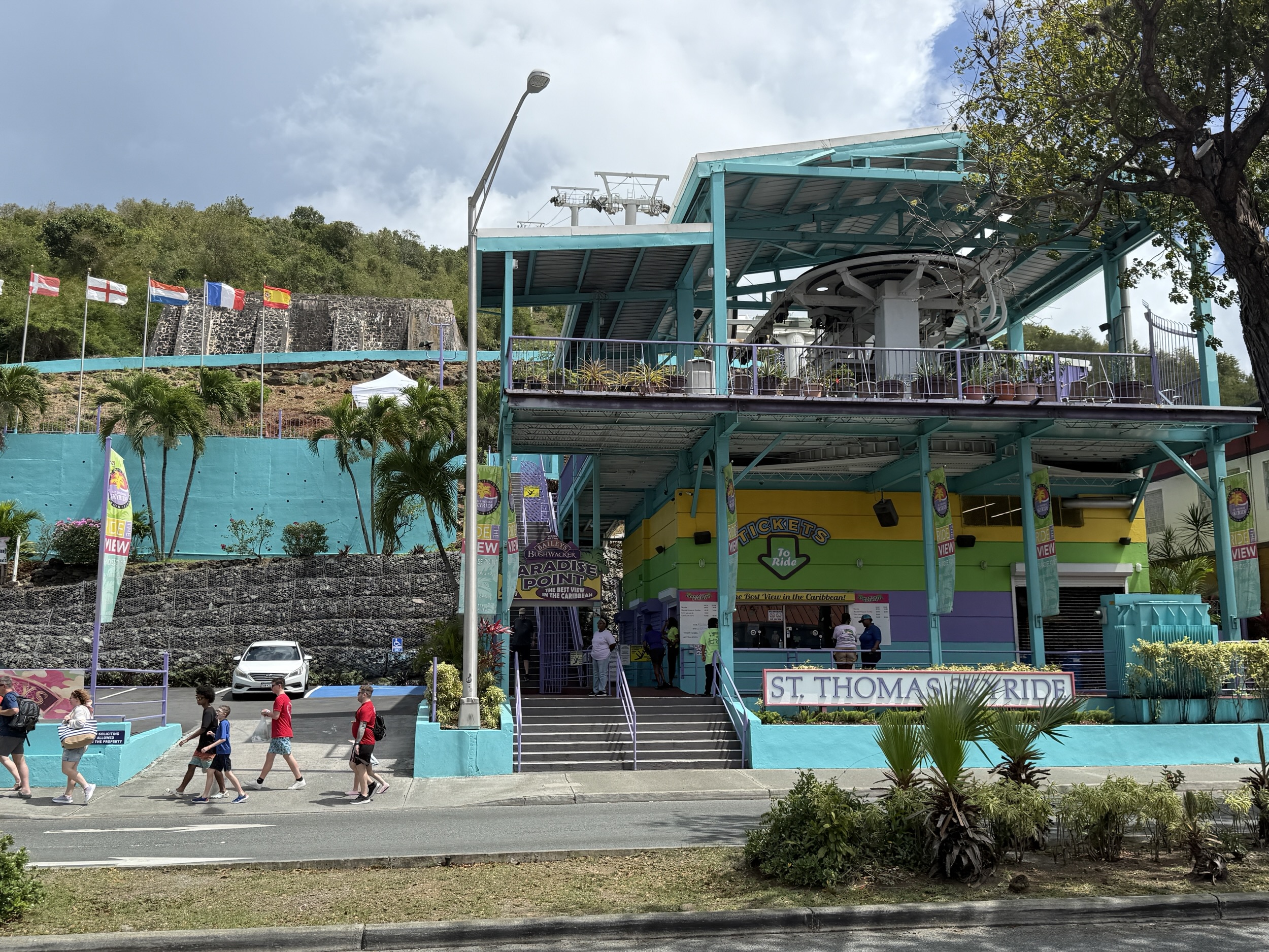 Entrance to the Skyride at Paradise Point in St Thomas