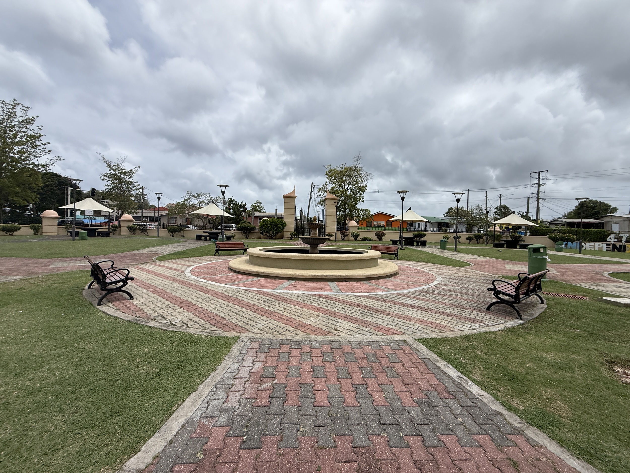 A small park near the cruise terminal in Castries