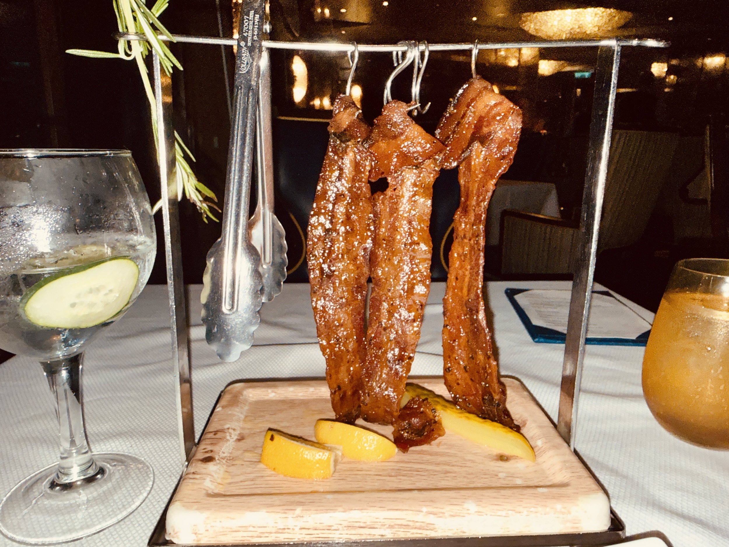 Clothesline Candied Bacon from Pinnacle Grill on Koningsdam