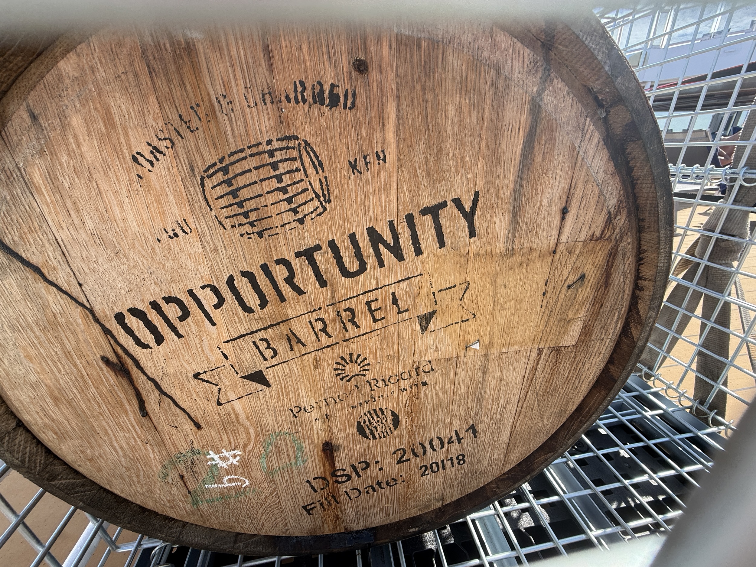 A barrel of Jefferson's Ocean at the Sea View Pool on Koningsdam