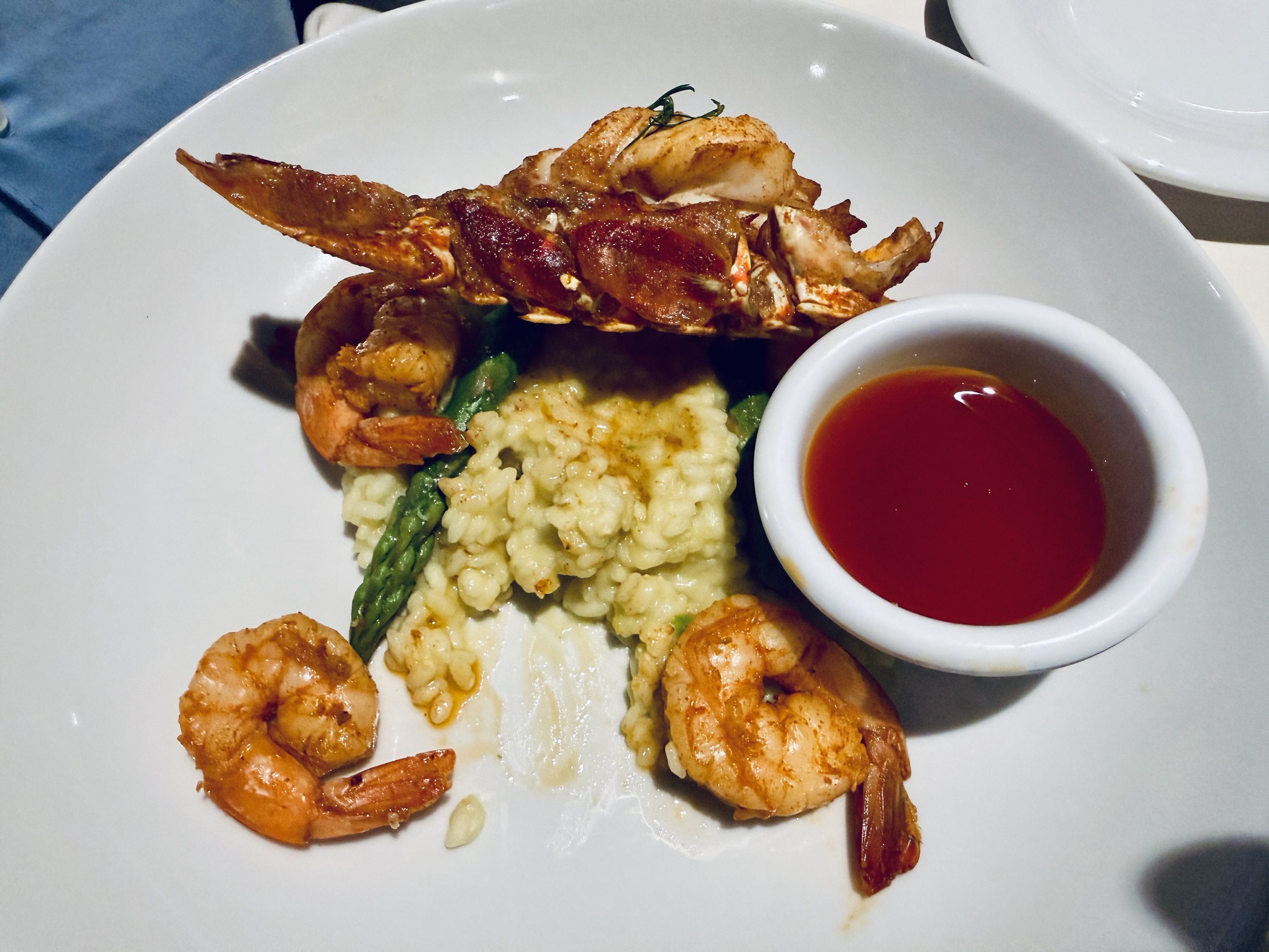 Lobster and shrimp from the Hexagon Restaurant (MDR) on MSC World America