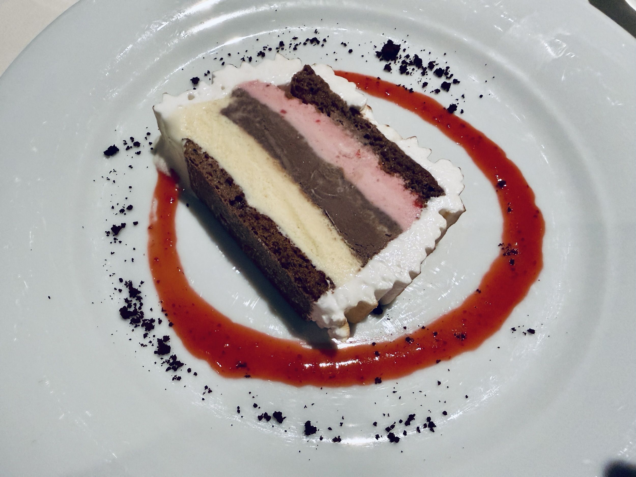 Baked Alaska from the Hexagon Restaurant (MDR) on MSC World America