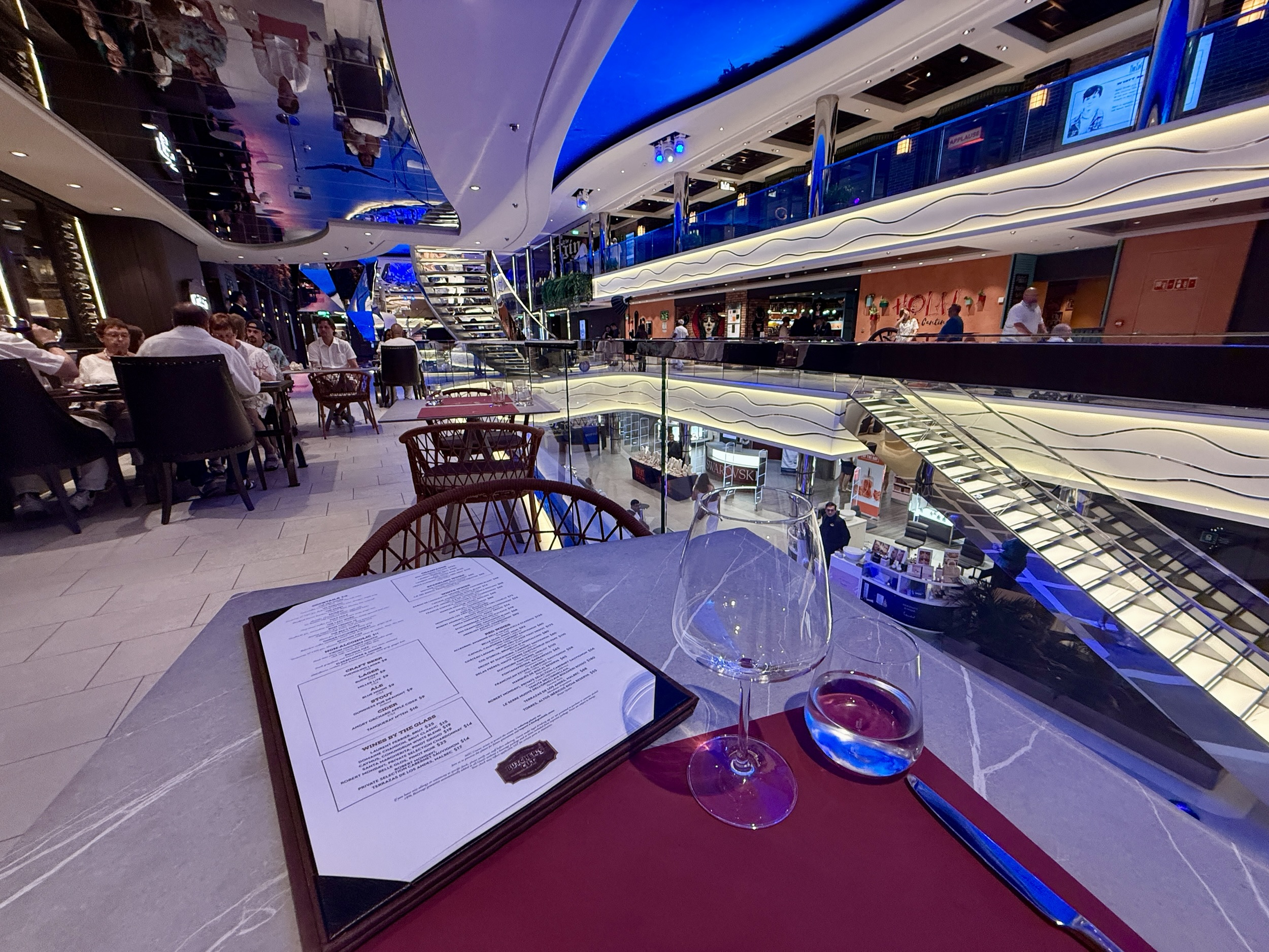 My table outside of Butcher's Cut on MSC World America