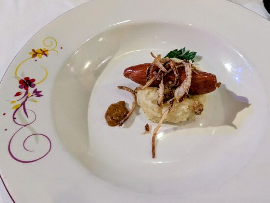 Grilled Knockwurst Sausage from Rapunzel's Royal Gathering on the Disney Magic