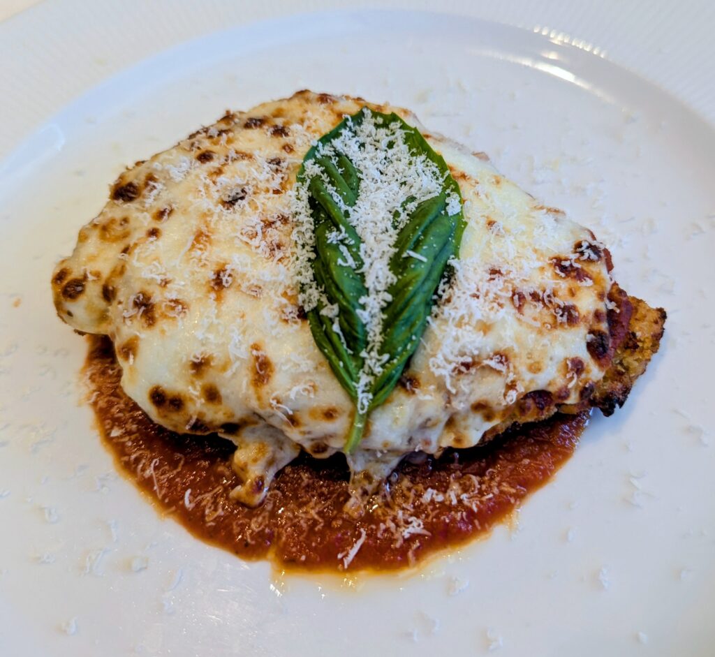 Chicken Parmesan from Palo on the Disney Magic