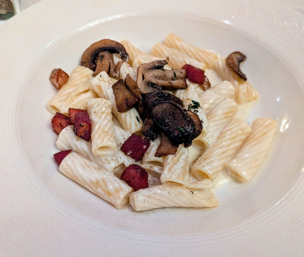 Tortiglioni Pasta from Lumiere's on the Disney Magic