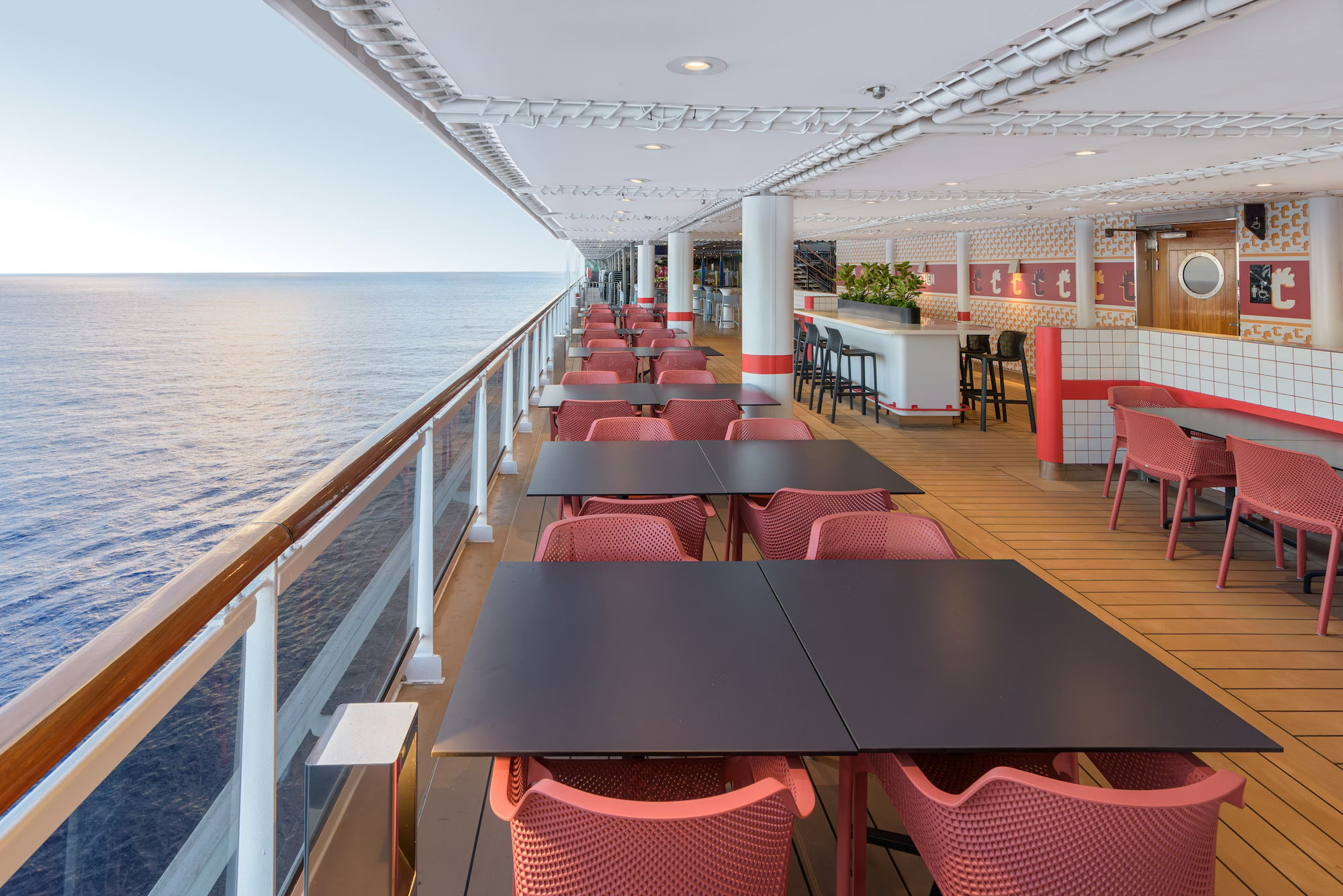 Seating for The Chicken Man on MSC Seashore