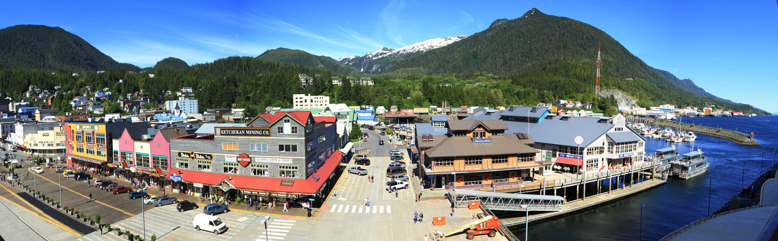 Panoramic view of Ketchikan, Alaska.  Photo credit: Jim Nista under license by Wikimedia Commons