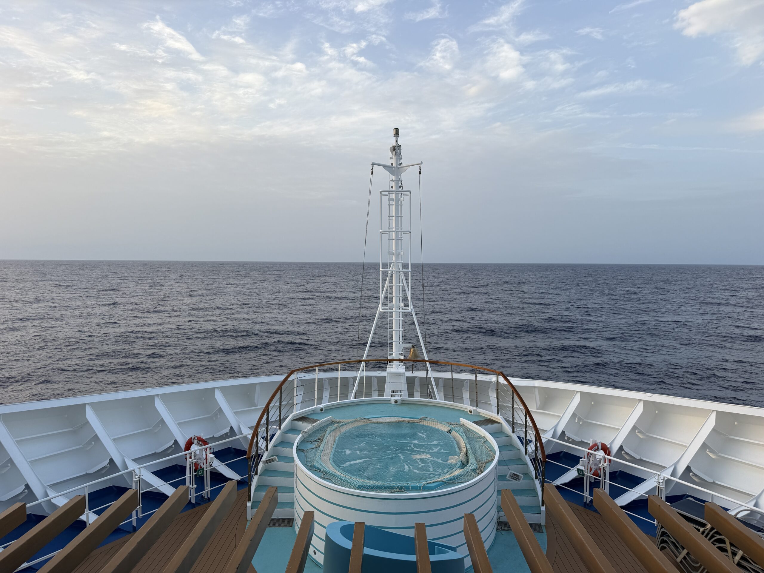 A view from the bow of the Carnival Horizon